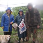 Two homeless people and a dog paid me a visit.
