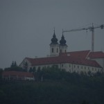 Some funky ass church on a hill.