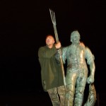 A steely pose with one of the locals.