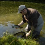 Trev with a buggered Grayling.