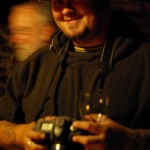 Trev following 19 bottles of wine.