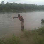 Peter makes a cast (6 metres).