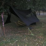 Here Trev is sleeping in the trees. Lee also slept in the trees. Some flyfishermen do this.