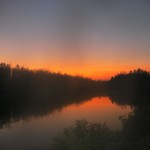 Sunset over the Drava