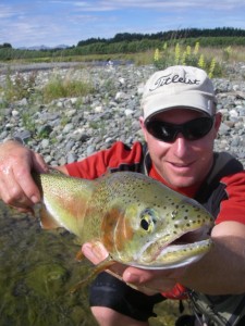Kevin with the first fish!