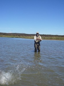 John the Pom into a good fish.. this was almost a great shot! just missed the fish in the air...