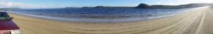 The beach road out to Macquarie Headsn near Strahan.