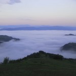 Mist over Serbia Drina valley.