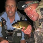 Double hook-up (John hides his fish).