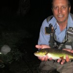 John's fish, cleverly photographed in the dark by Paul