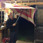Bernd preparing for an evening campfire.