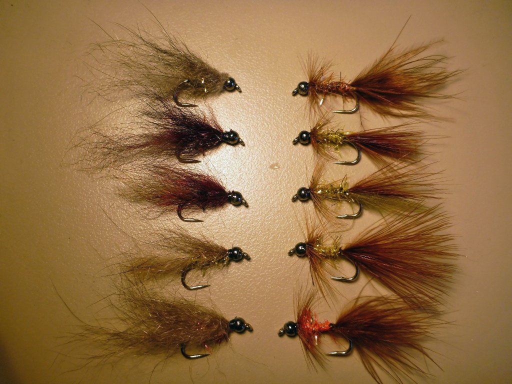 Possum streamers v's buggers, these I tied for Wakitipu..