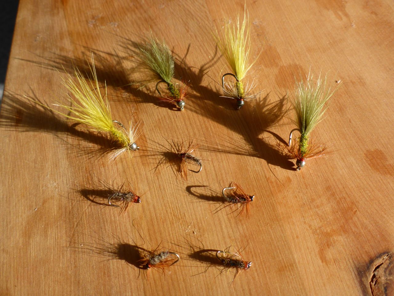 Buggers and spiders for Benmore. The spiders are tied on 14 Kamasan B 175 also with a 1.5mm tungsten bead, though I usually use a 2mm bead for my spiders.