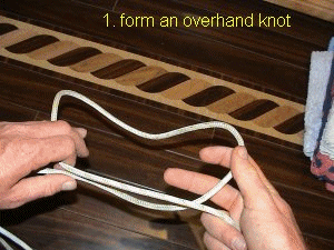 If you are going to use this knot for bondage purposes I would suggest NOT locking it with the overhand knot. You may have to call the fire brigade